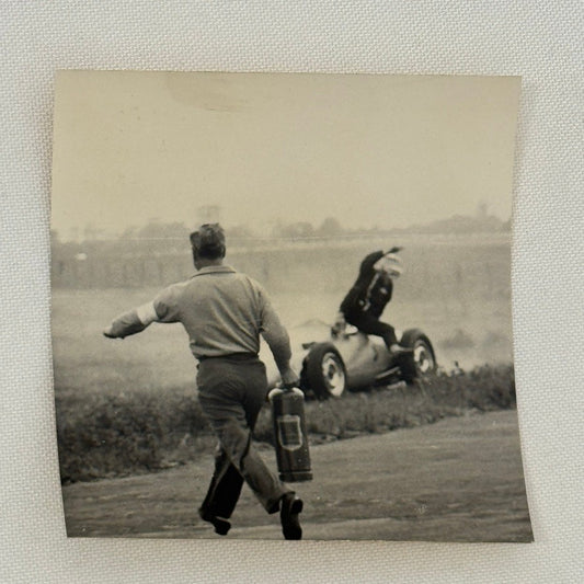 Vintage Racing Photo Wreck Crash Accident Motorsport Photograph