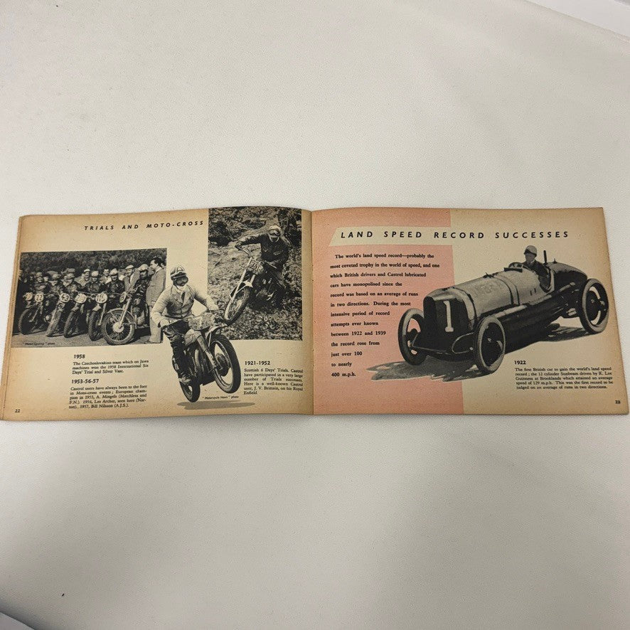 1959 Castrol Racing History Brochure Motorsport Motorcycle Car Aviation Boat +