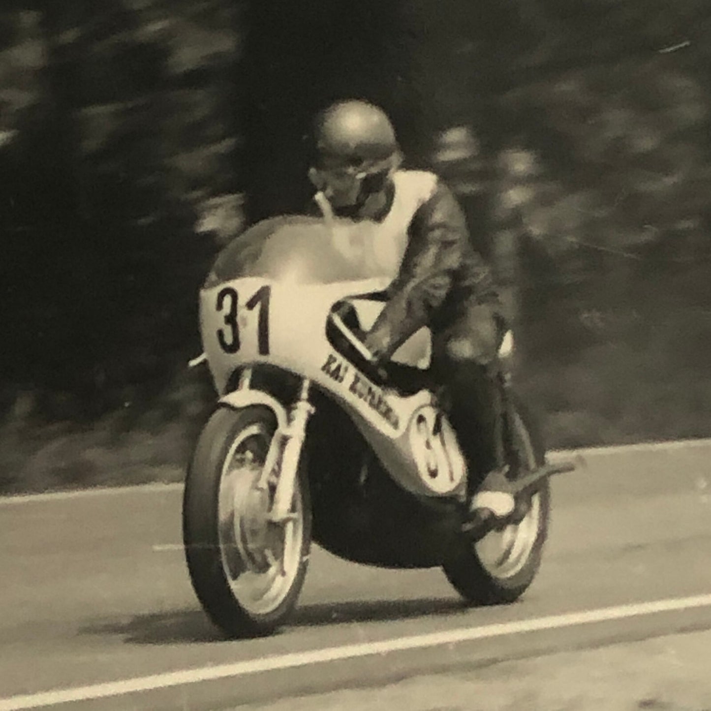 Vintage Motorcycle Racing Photo photograph Rider Kai Kuparinen Suzuki 1971