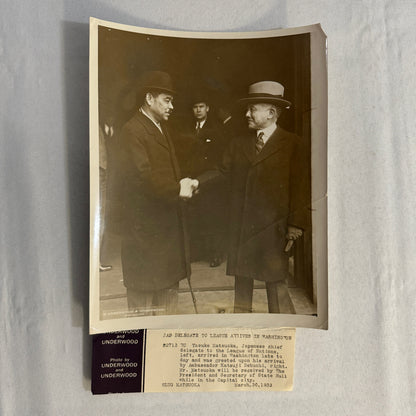 Japanese League of Nations Delegate in Washington Press Photo Photograph 1933