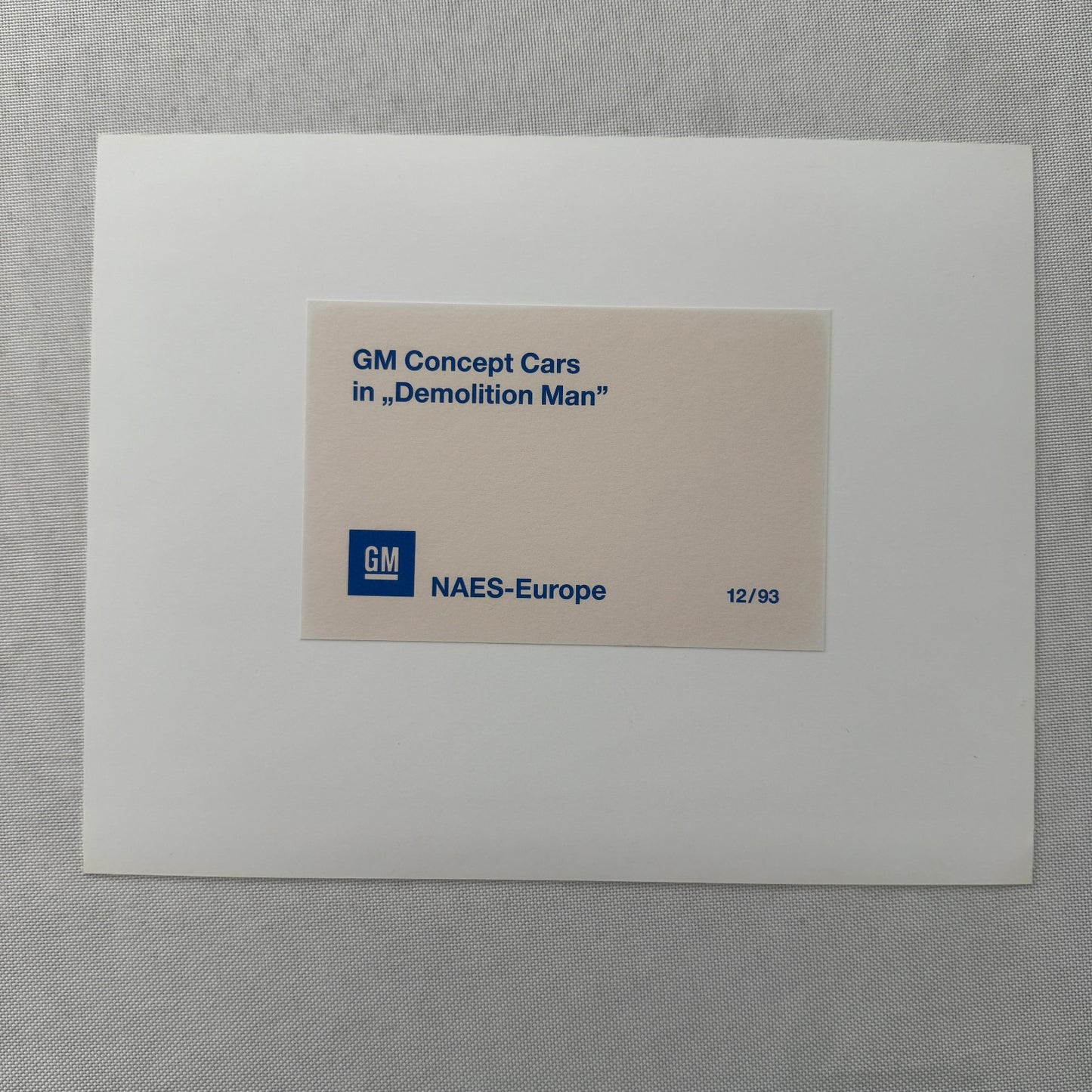 General Motors Concept Car Prototype Press Photo Demolition Man European