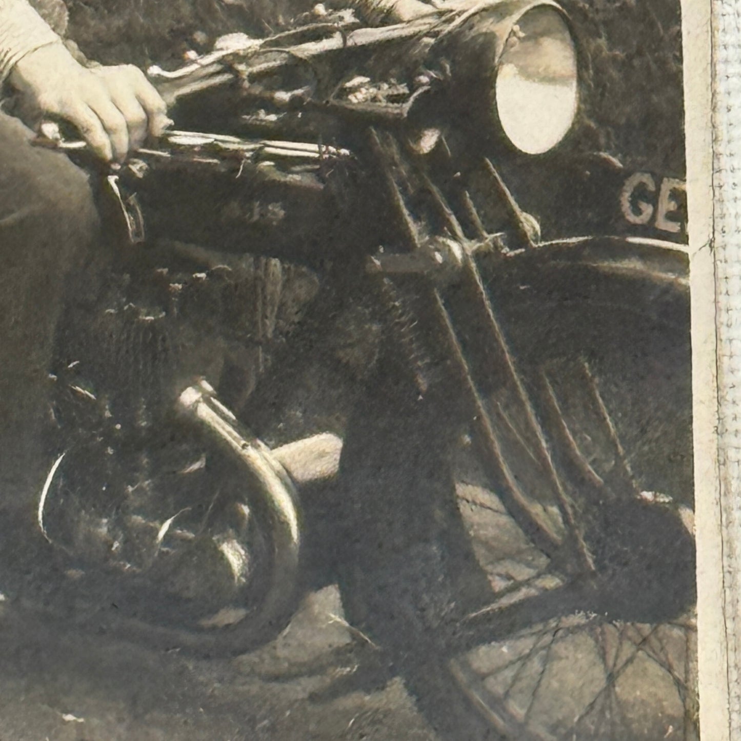 Vintage Photograph Photo Man on Motorcycle Bike