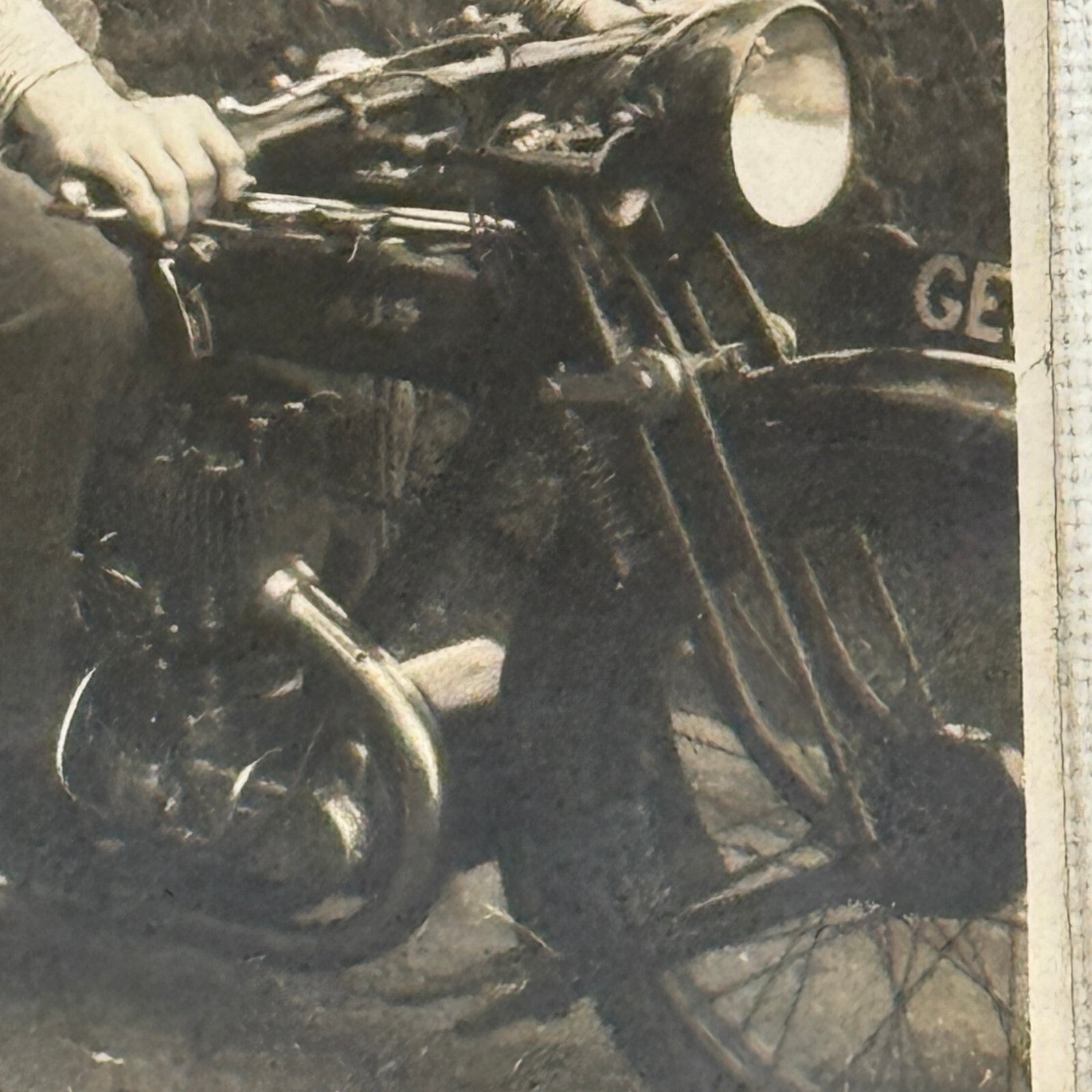 Vintage Photograph Photo Man on Motorcycle Bike