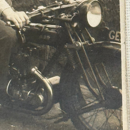 Vintage Photograph Photo Man on Motorcycle Bike