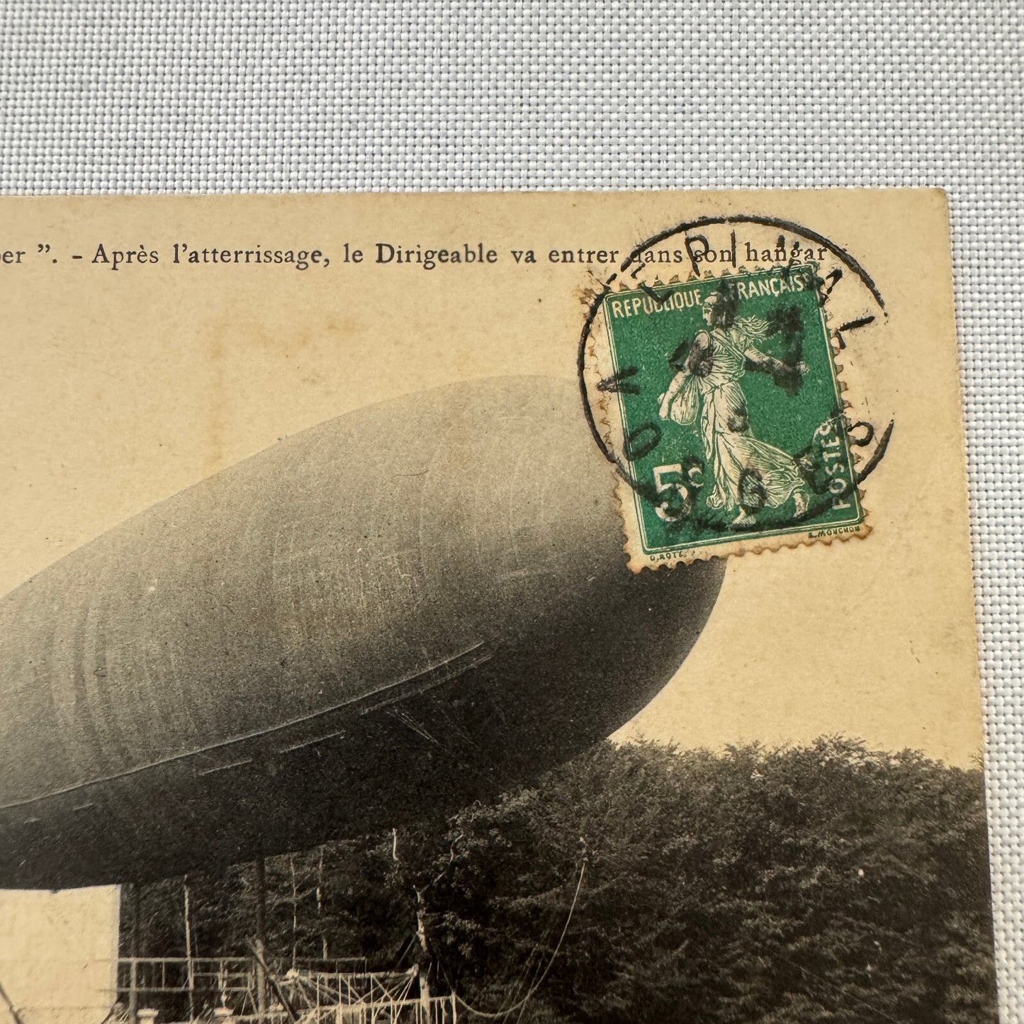 Vintage Zeppelin Airship Dirigible Postcard Post Card French Captaine Ferber