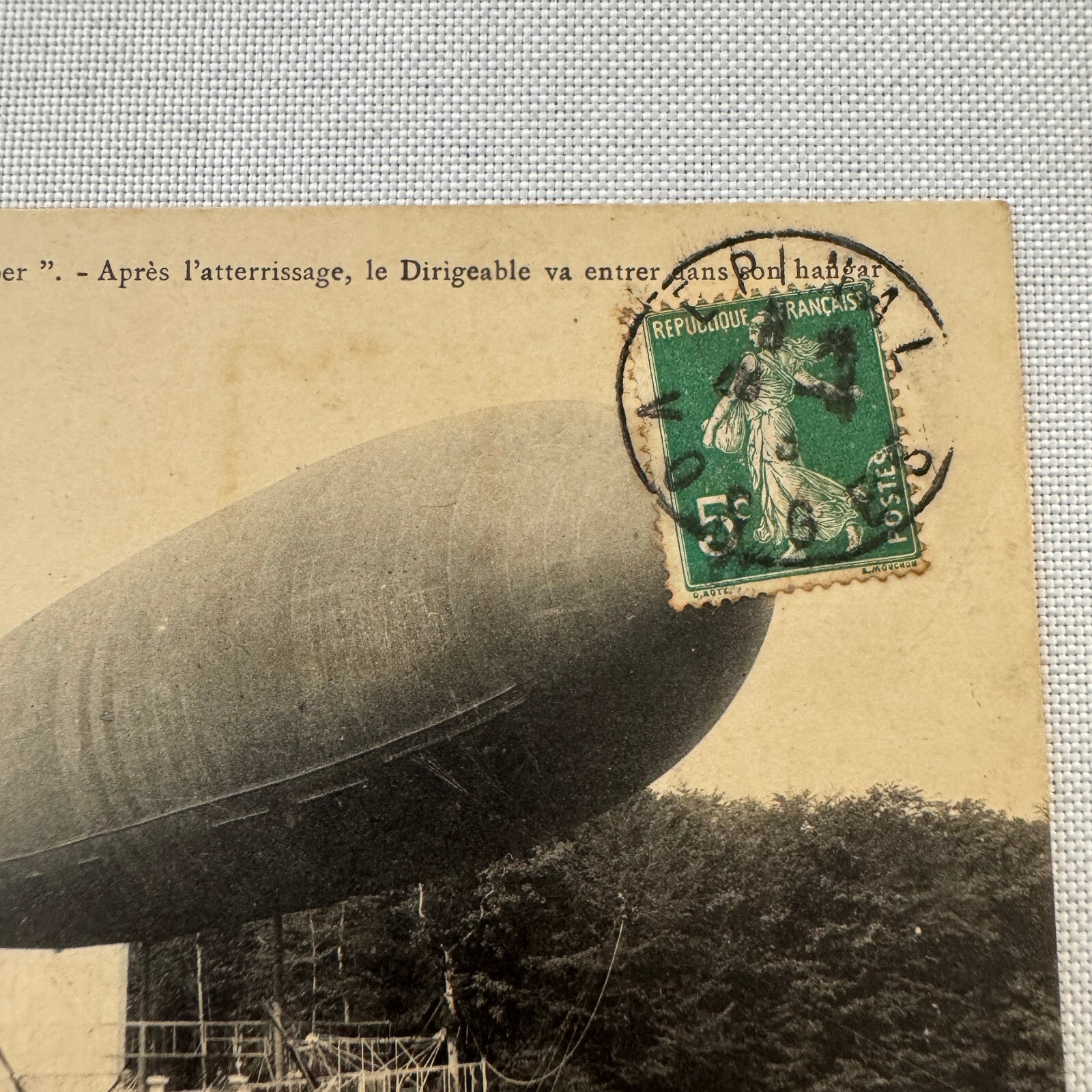 Vintage Zeppelin Airship Dirigible Postcard Post Card French Captaine Ferber