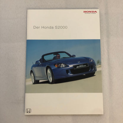 Honda S2000 Car Sales Brochure GERMAN Text European Market