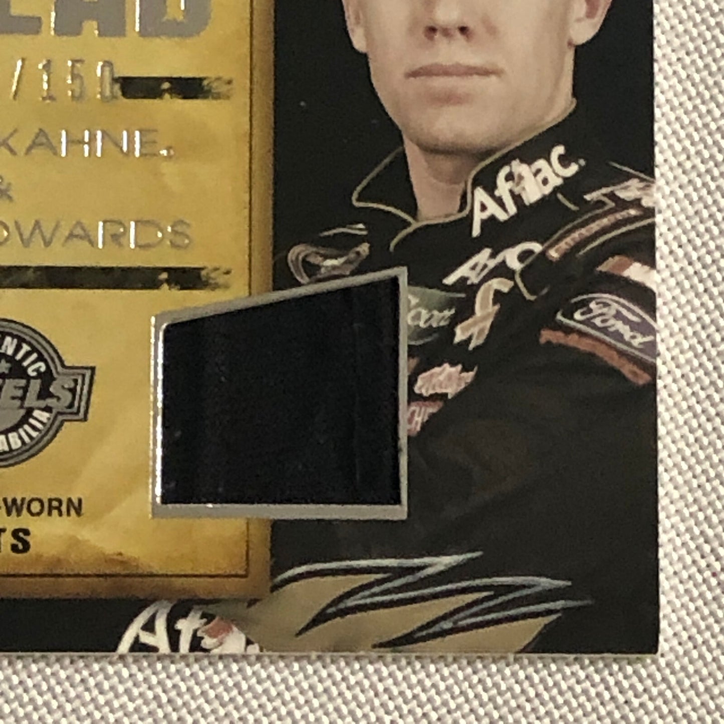 2010 Wheels Head to Head Hat Relic Card Kasey Kahne Carl Edwards #/150