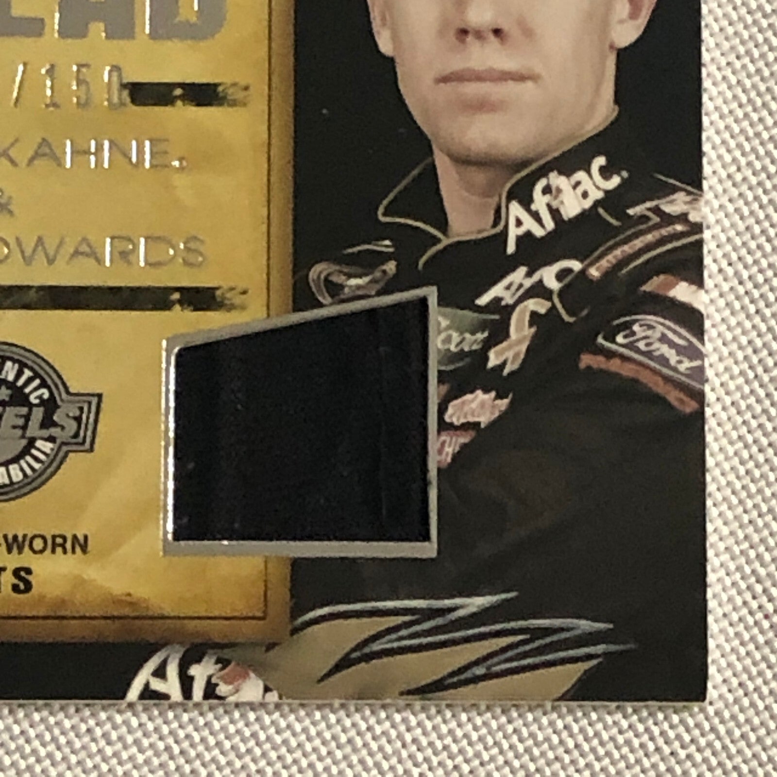 2010 Wheels Head to Head Hat Relic Card Kasey Kahne Carl Edwards #/150