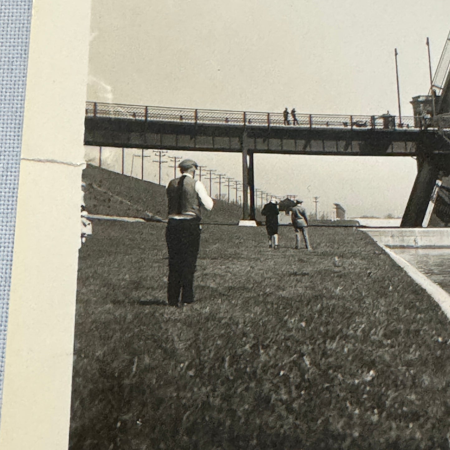 Vintage Welland Canal Ontario Canada Bridge Ship Boat Vessel 1930