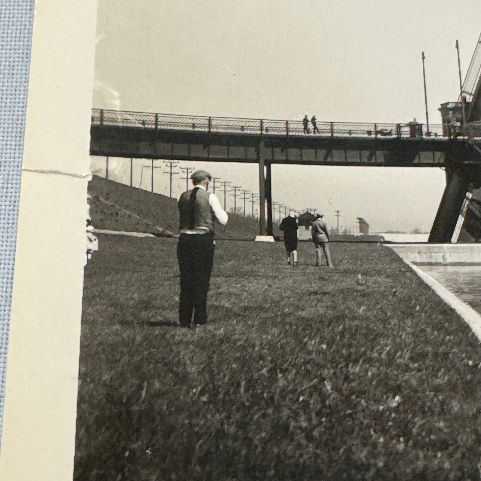 Vintage Welland Canal Ontario Canada Bridge Ship Boat Vessel 1930