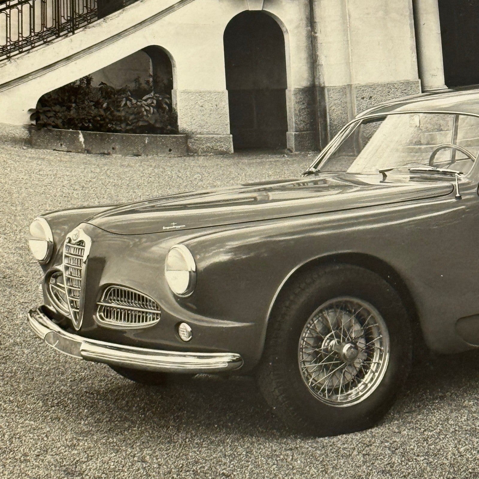 Vintage Alfa Romeo 1900 Photo Photograph 1965 Date Stamp Touring Coachbuilder
