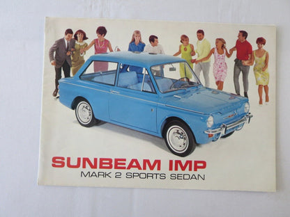 1960s Sunbeam IMP Mark 2 Sports Sedan Sales Brochure Catalog Poster 