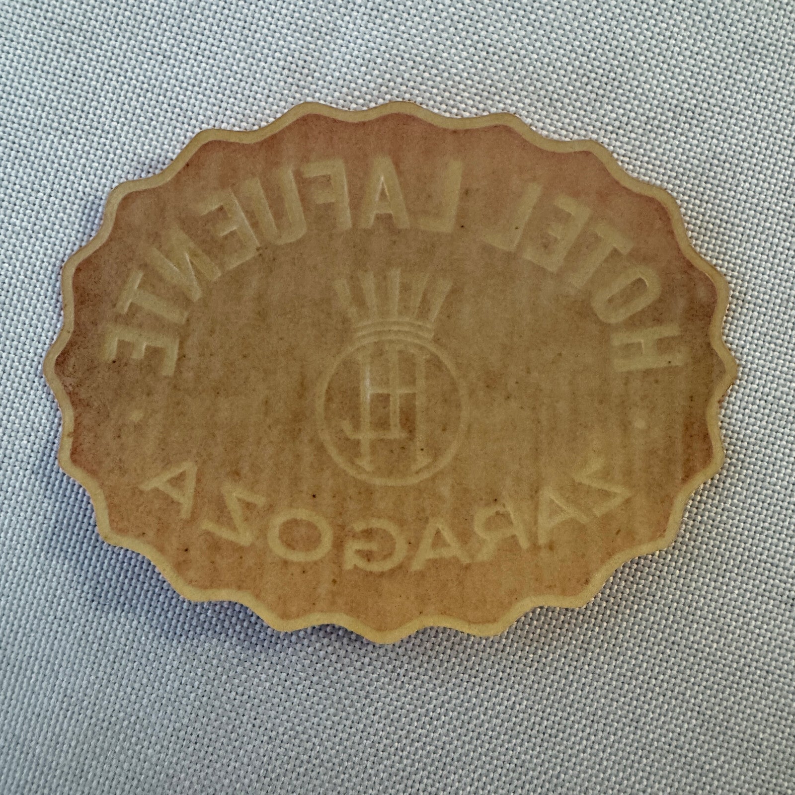 Vintage Hotel Travel Luggage Label Hotel Lafuente Zaragoza Spain