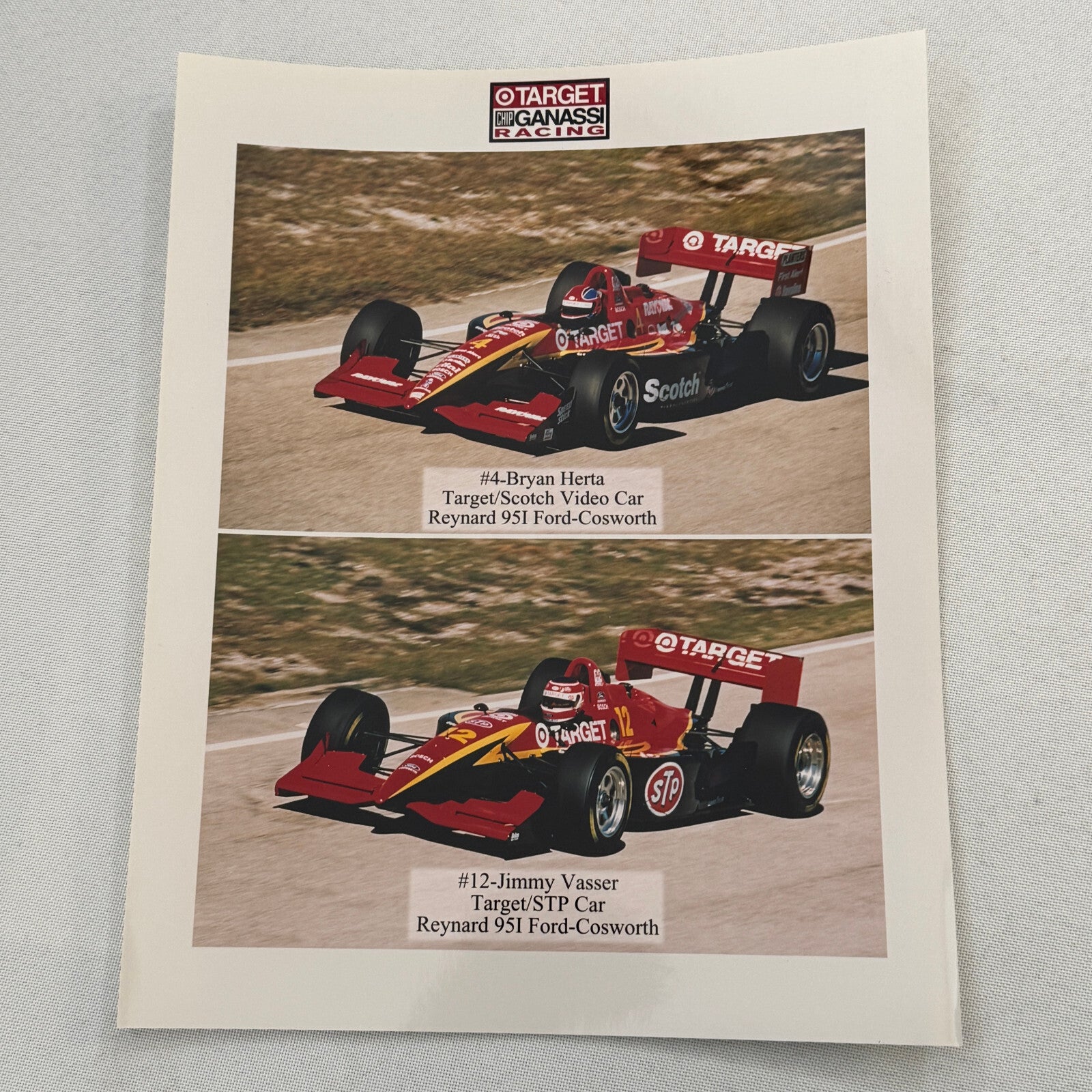 1995 Target Chip Ganassi Racing Press KIt Photo Bryan Herta Jimmy Vasser