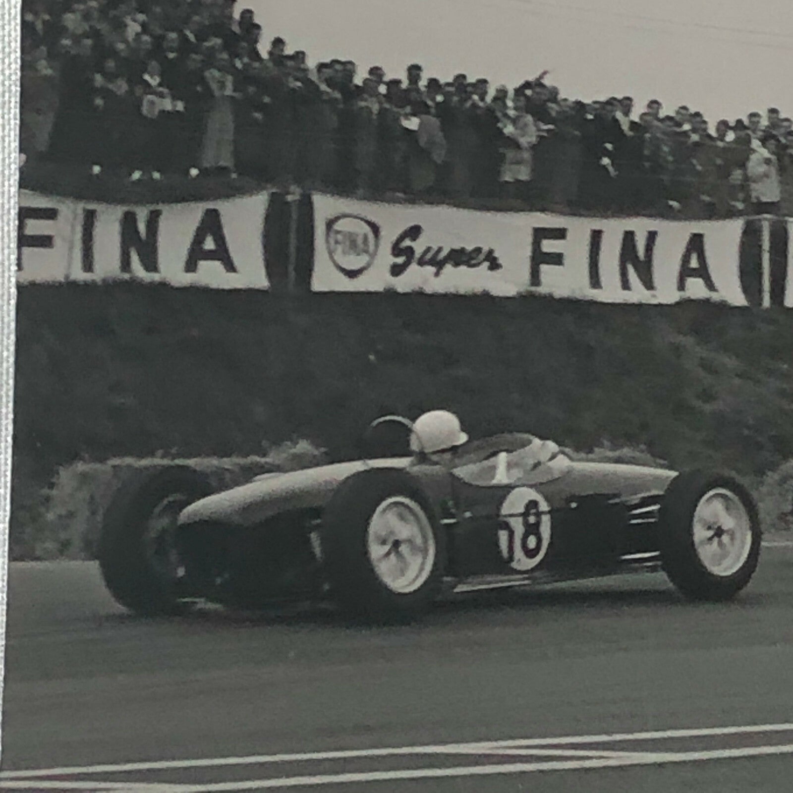 Vintage 1961 Grand Prix Racing Photo Photograph Stirling Moss Jack Brabham 