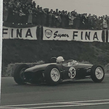Vintage 1961 Grand Prix Racing Photo Photograph Stirling Moss Jack Brabham 