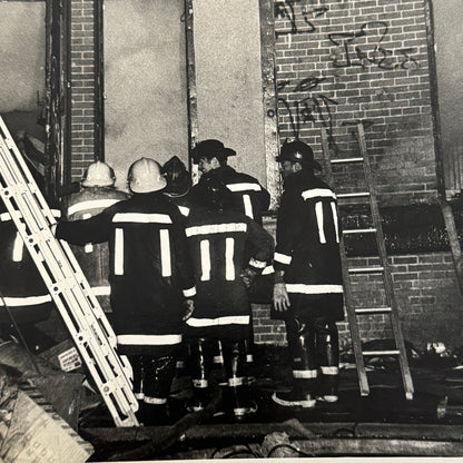 Firefighting Fire Fighter Fire Photo Photograph Print Vintage