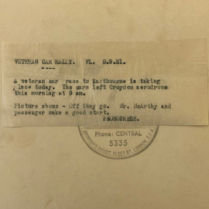 1931 Veteran Car Rally Press Photo Photograph Print Croydon Aerodome UK 