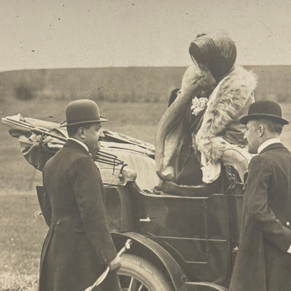 Antique Car Automobile Women Italian Real Photo Postcard RPPC Photograph