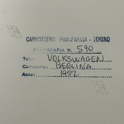 1952 Volkswagen Berlina Pininfarina Factory Coachbuilder Photo Photograph Print