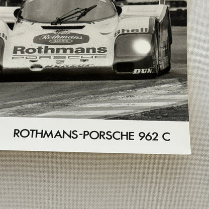Rothmans Racing Porsche 962 C Car Factory Photo Photograph Print Vintage 962C