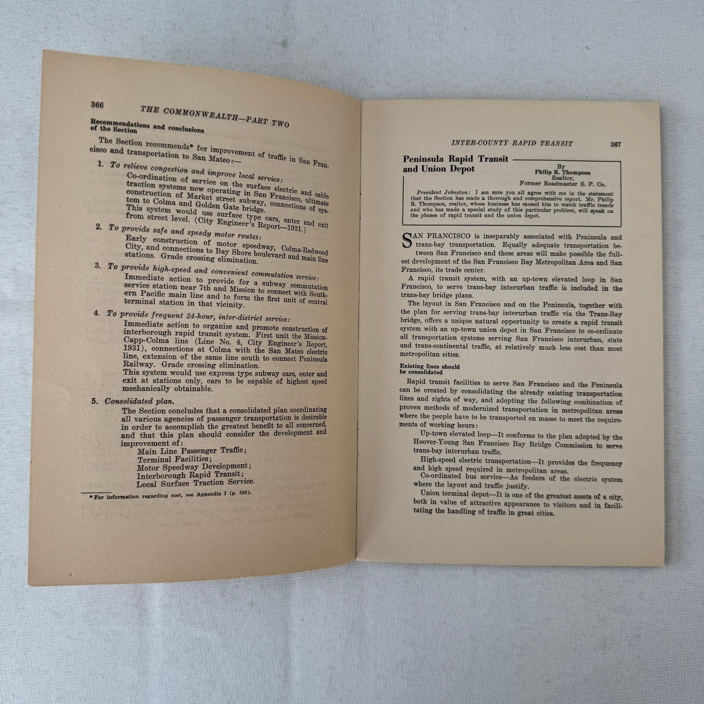 Commonwealth Club of California The Commonwealth Journal Railway Highway 1931