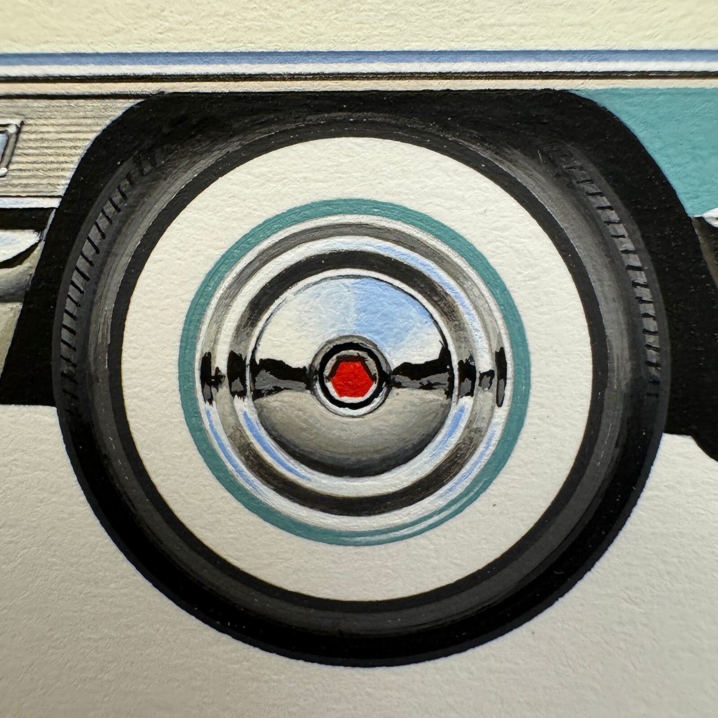 1955 Packard Caribbean Convertible Car Illustration Art Drawing Hand Drawn