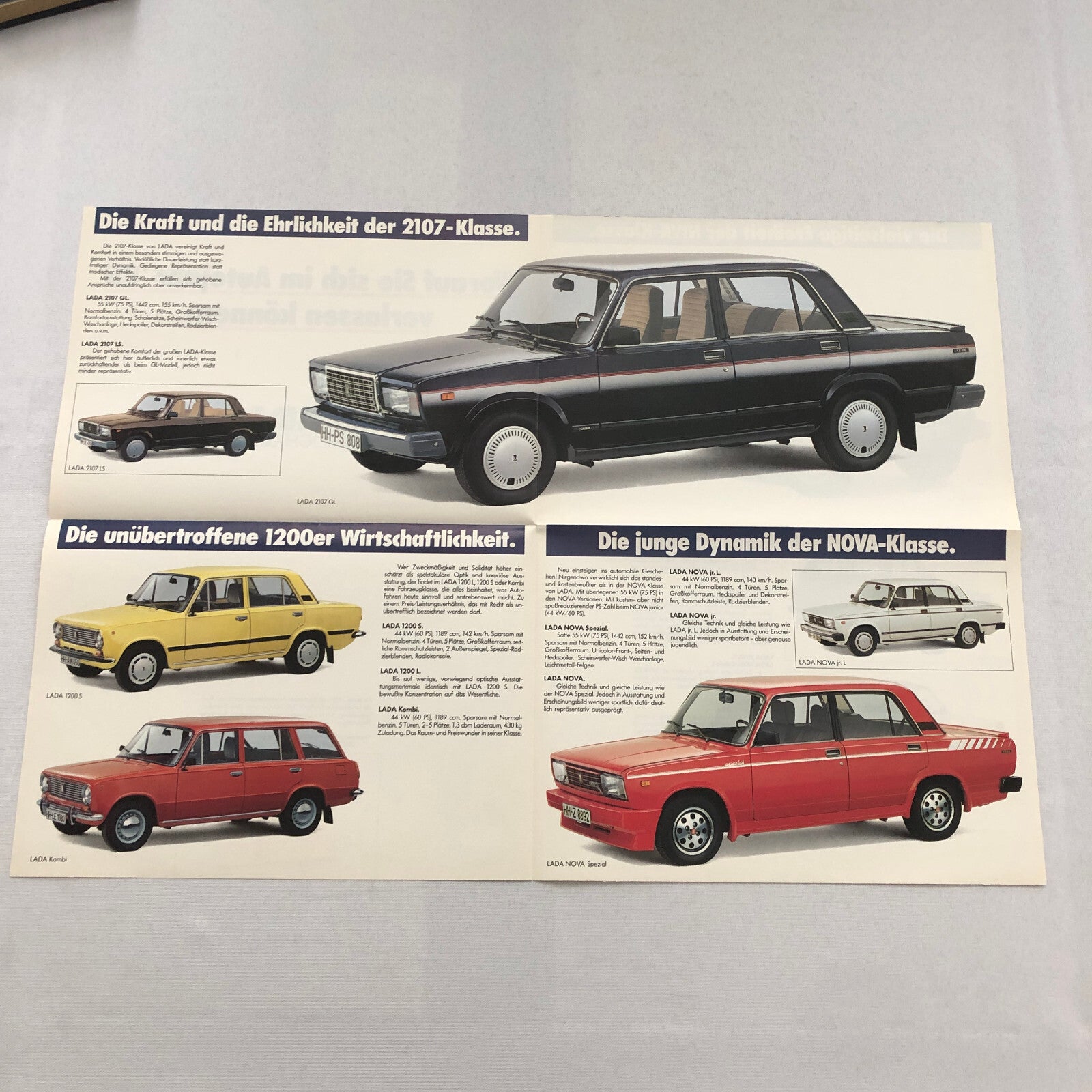 1985 Lada Car Sales Brochure Catalog Nova Niva 1200 2107 German Text