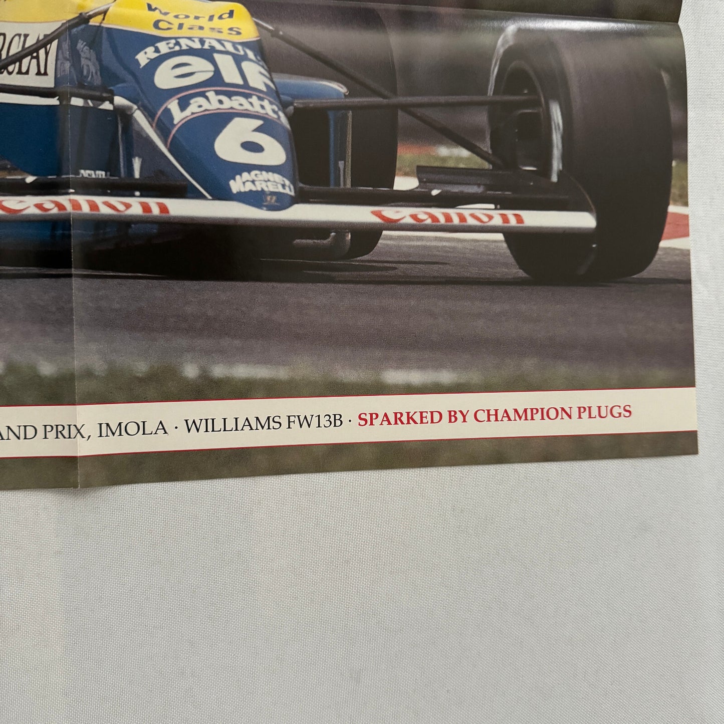 Ricardo Patrese Williams Renault FW13B F1 Formula One Car Racing Poster Champion