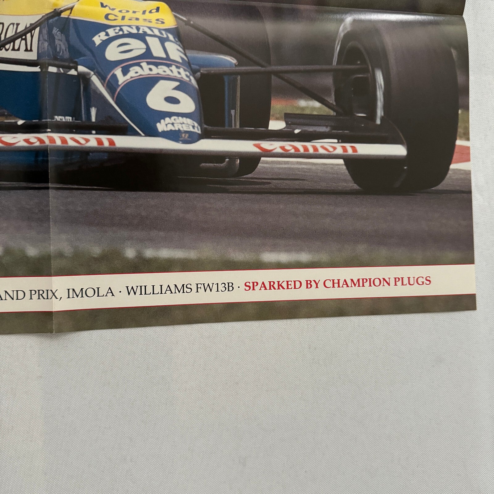 Ricardo Patrese Williams Renault FW13B F1 Formula One Car Racing Poster Champion