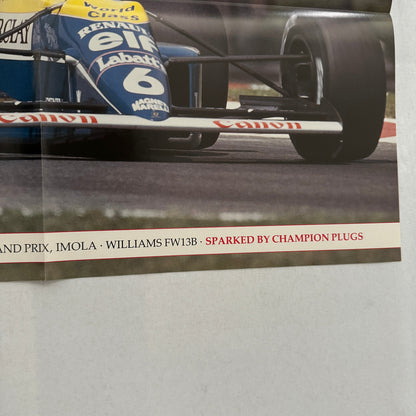 Ricardo Patrese Williams Renault FW13B F1 Formula One Car Racing Poster Champion