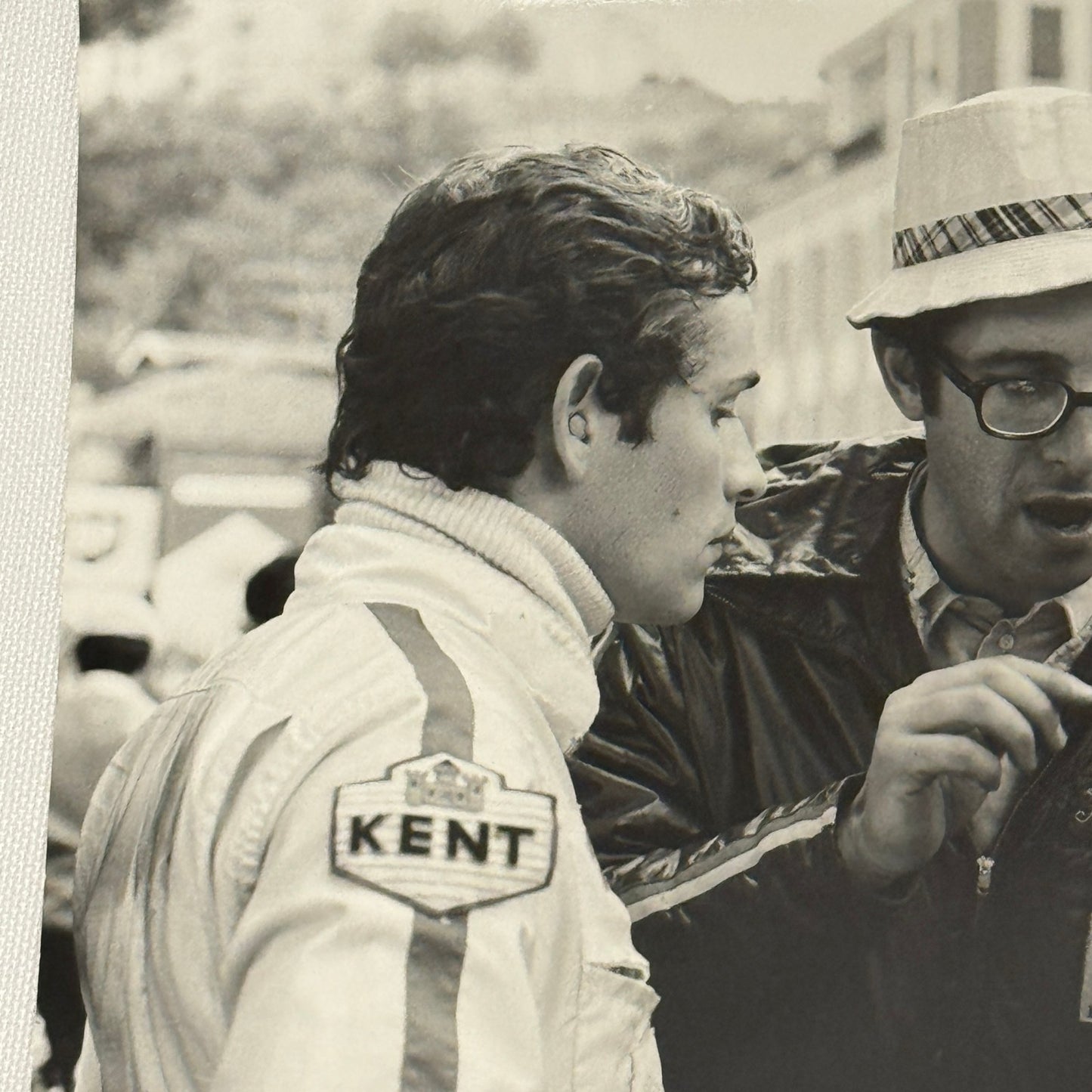 Vintage Racing Photo Ferrari Engineer Mauro Forghieri Jacky Ickx 1971 Monaco GP