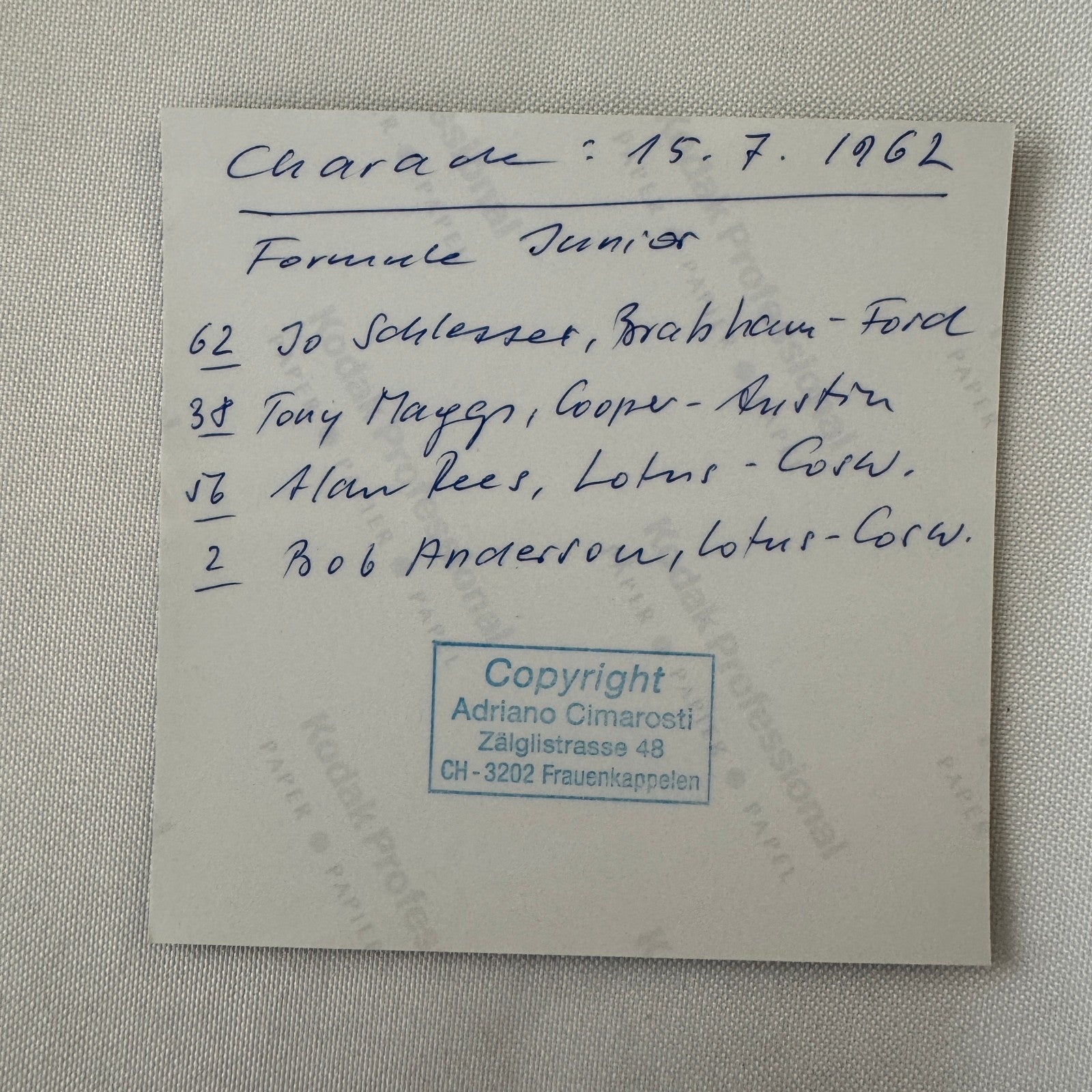 1962 Formula Junior Racing Photo Tony Maggs Alan Rees Bob Anderson Modern Print