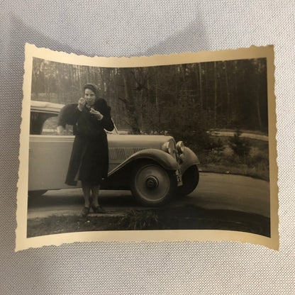 Vintage Audi Auto Union Photo Car People Woman Photograph Lot AL22SM1
