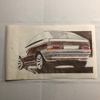 Styling Concept Car Illustration Art Drawing Sketch Vintage Luc LANDUYT 1984