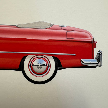 1950 Ford Custom Convertible Club Coupe Car Illustration Art Drawing Hand Drawn