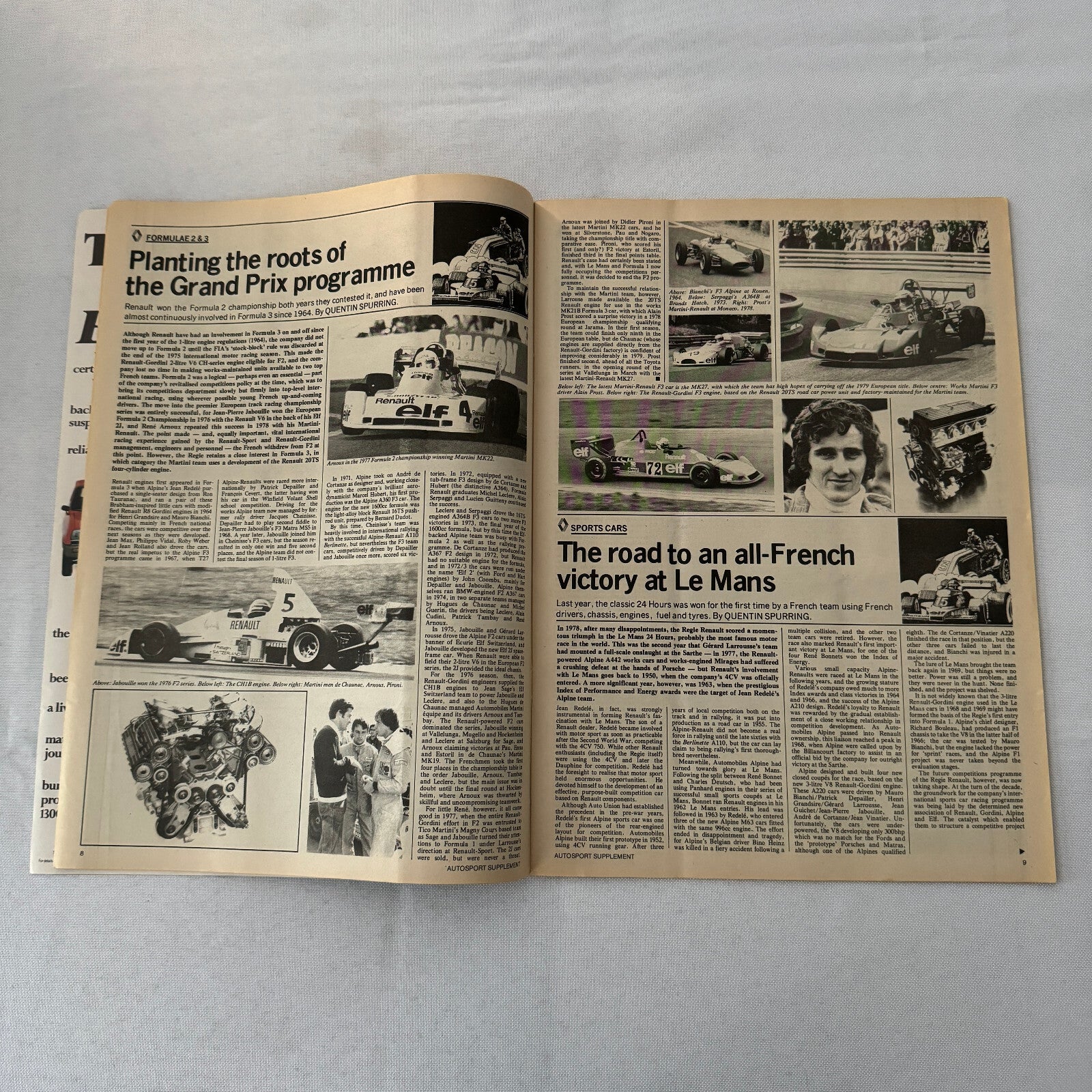 Vintage Renault Racing Supplement Magazine F1 Formula One ELF Renault 5 Gordini