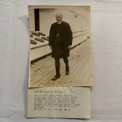 Albert Victor Baillie Chaplain to the King Clergy SS Baltic Ship Press Photo