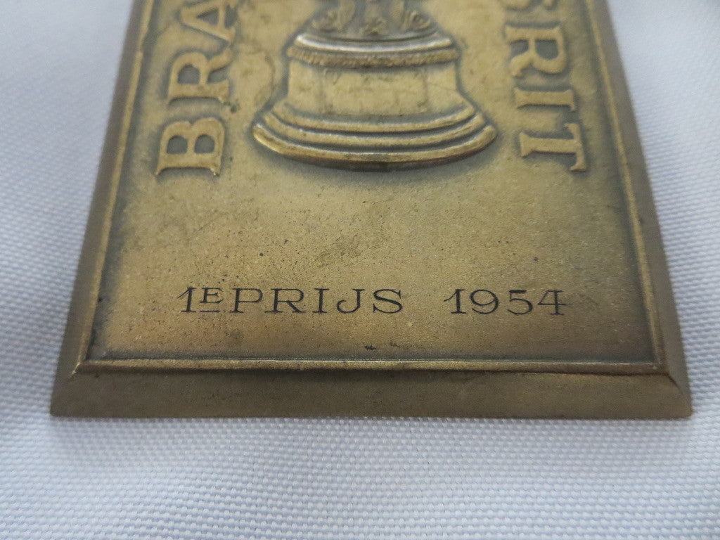1954 Brabant Grensrit European Car Rally Dash Plaque Badge Emblem 1st Prize 
