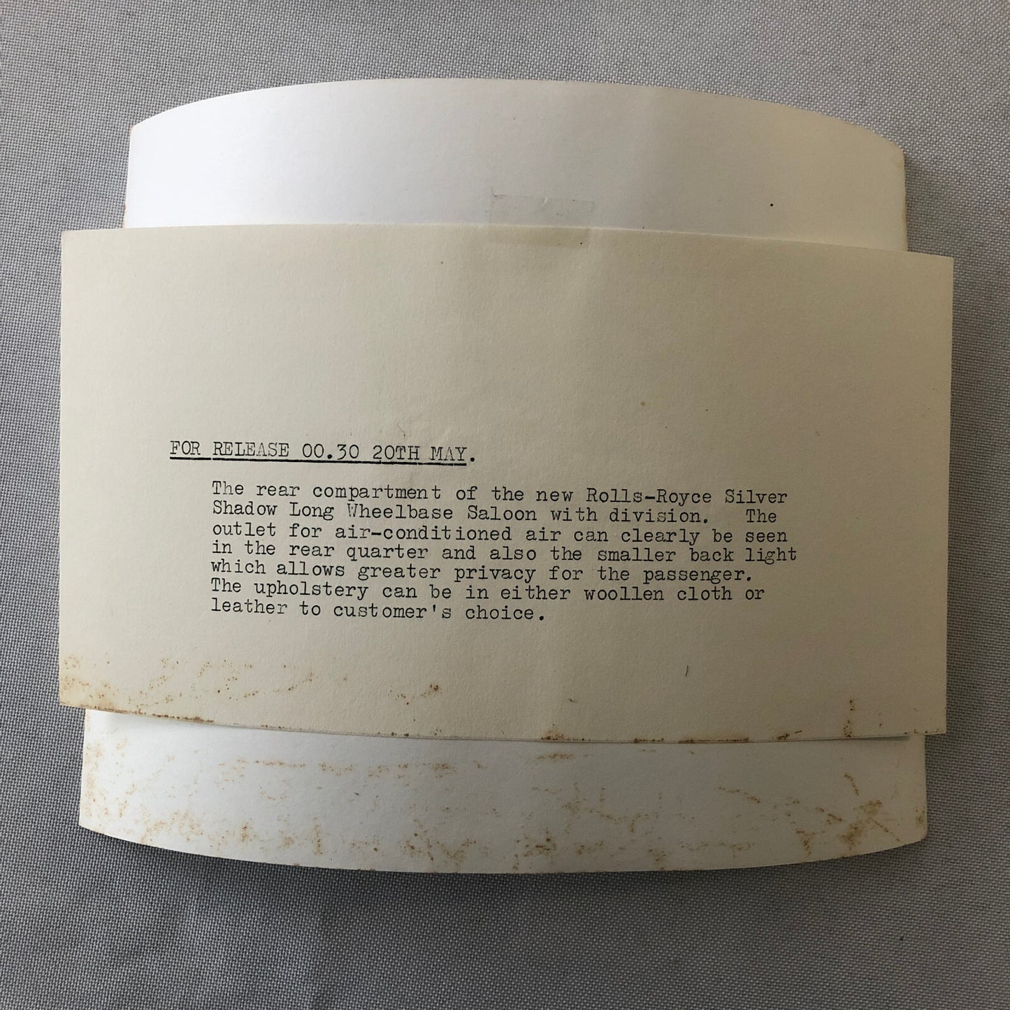 Rolls Royce Bentley Press Kit Photos Silver Shadow Long Wheelbase 1969 1970