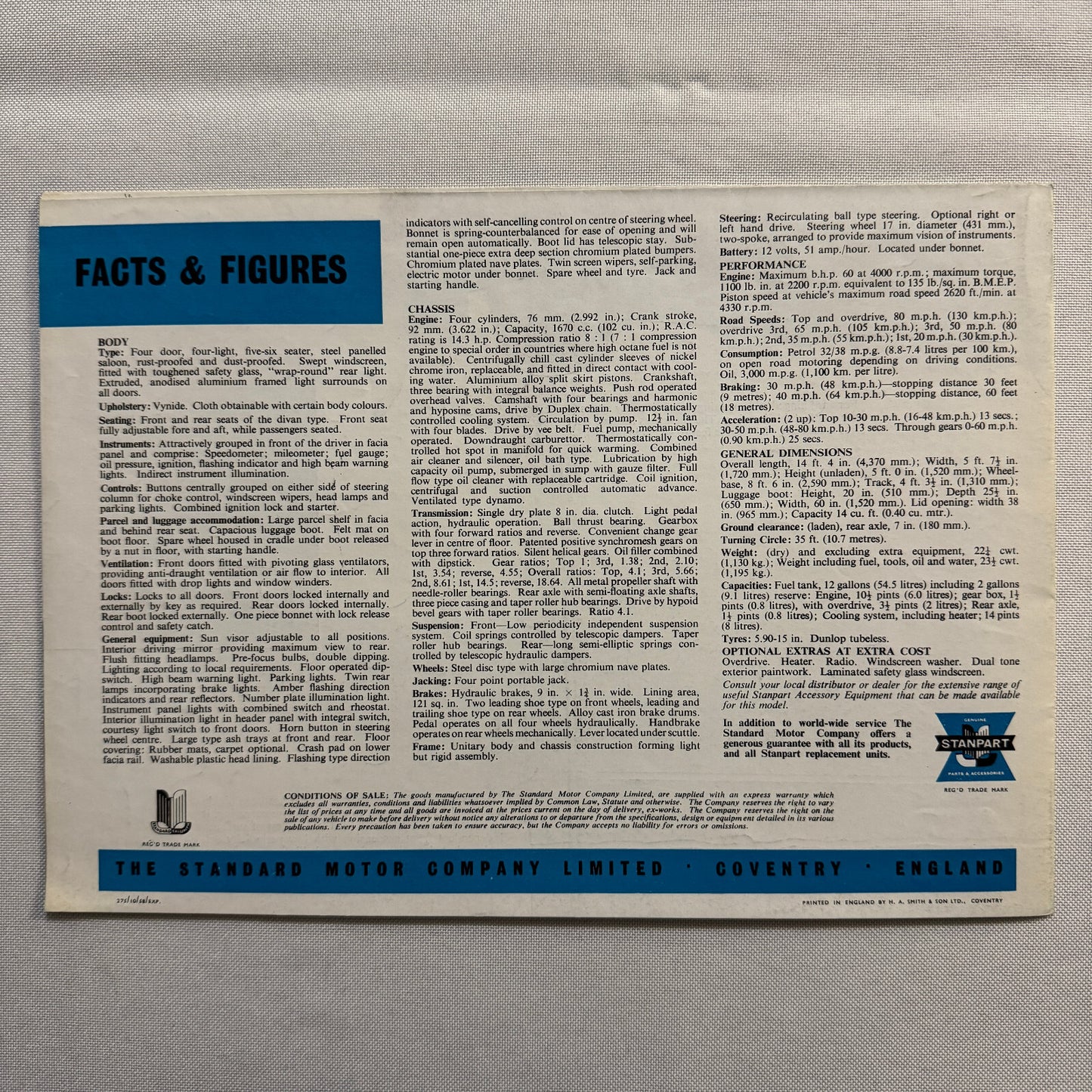 Standard Ensign Car Sales Brochure Catalog Vintage Advertising