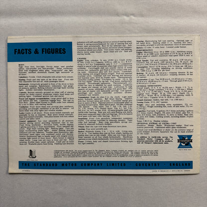 Standard Ensign Car Sales Brochure Catalog Vintage Advertising