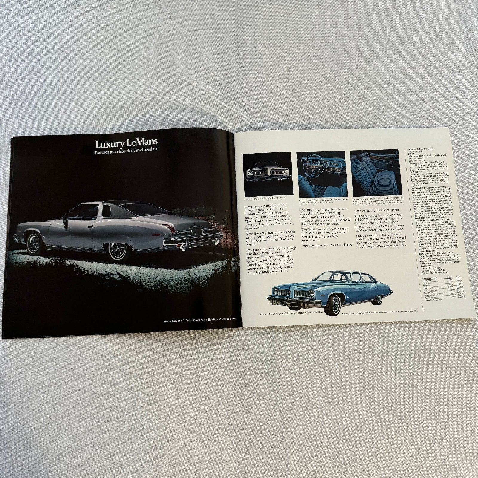 1974 Pontiac Car Sales Brochure Catalog Firebird Grand Prix GTO Ventura Grand Am