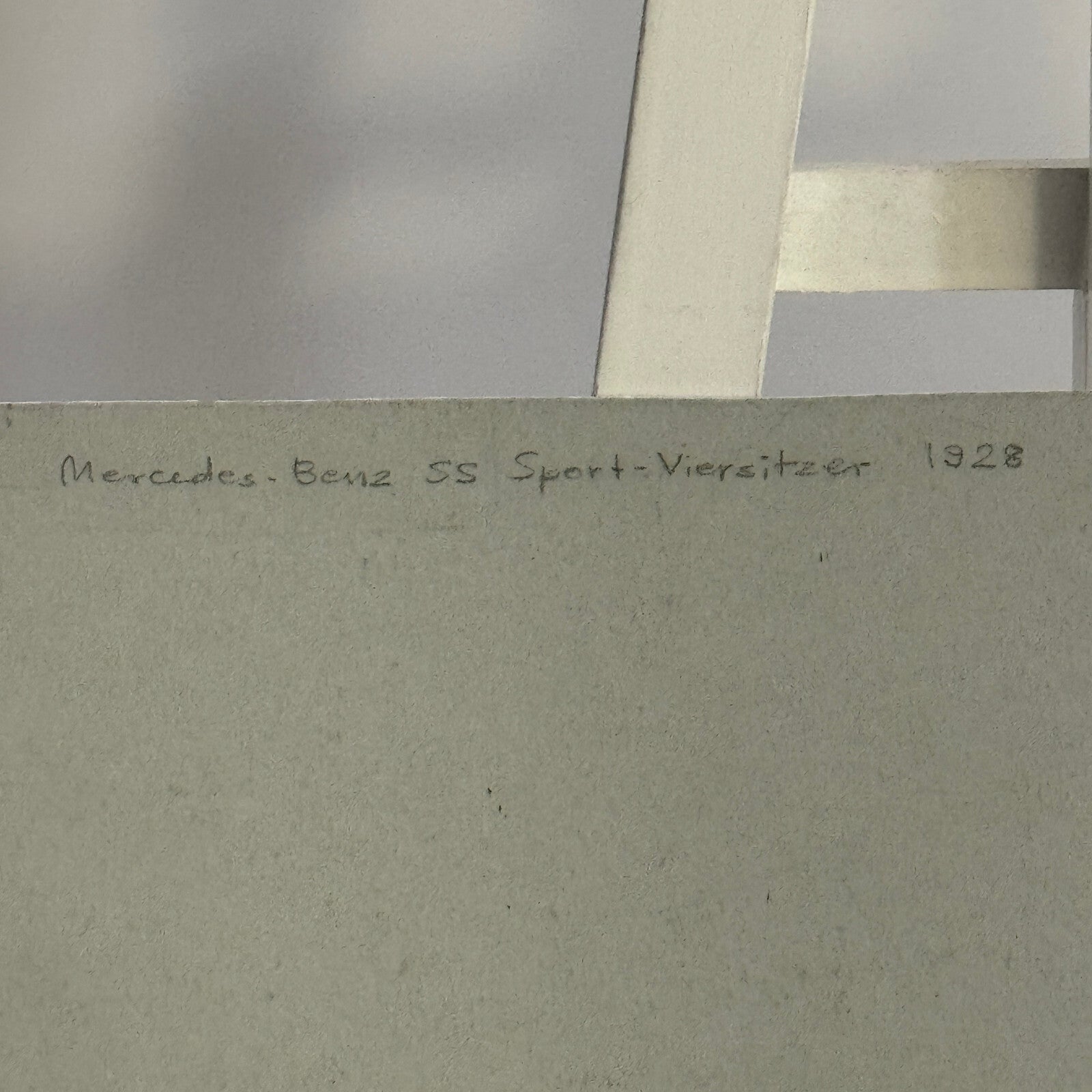 1928 Mercedes Benz SS Sport Versitzer Car Illustration Hand Drawn Art Vintage