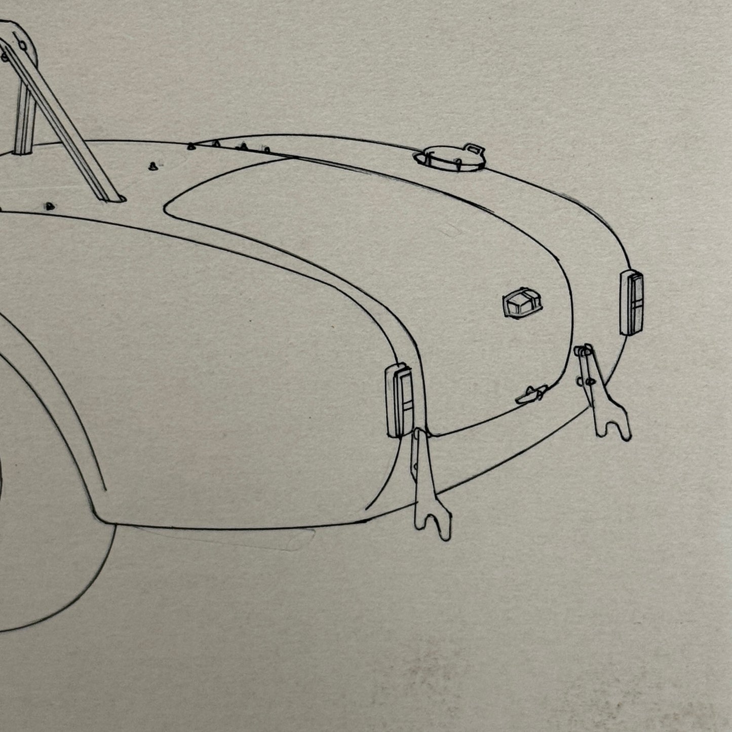 AC Cobra Illustration Art Drawing Hand Drawn Robert Preis Vintage