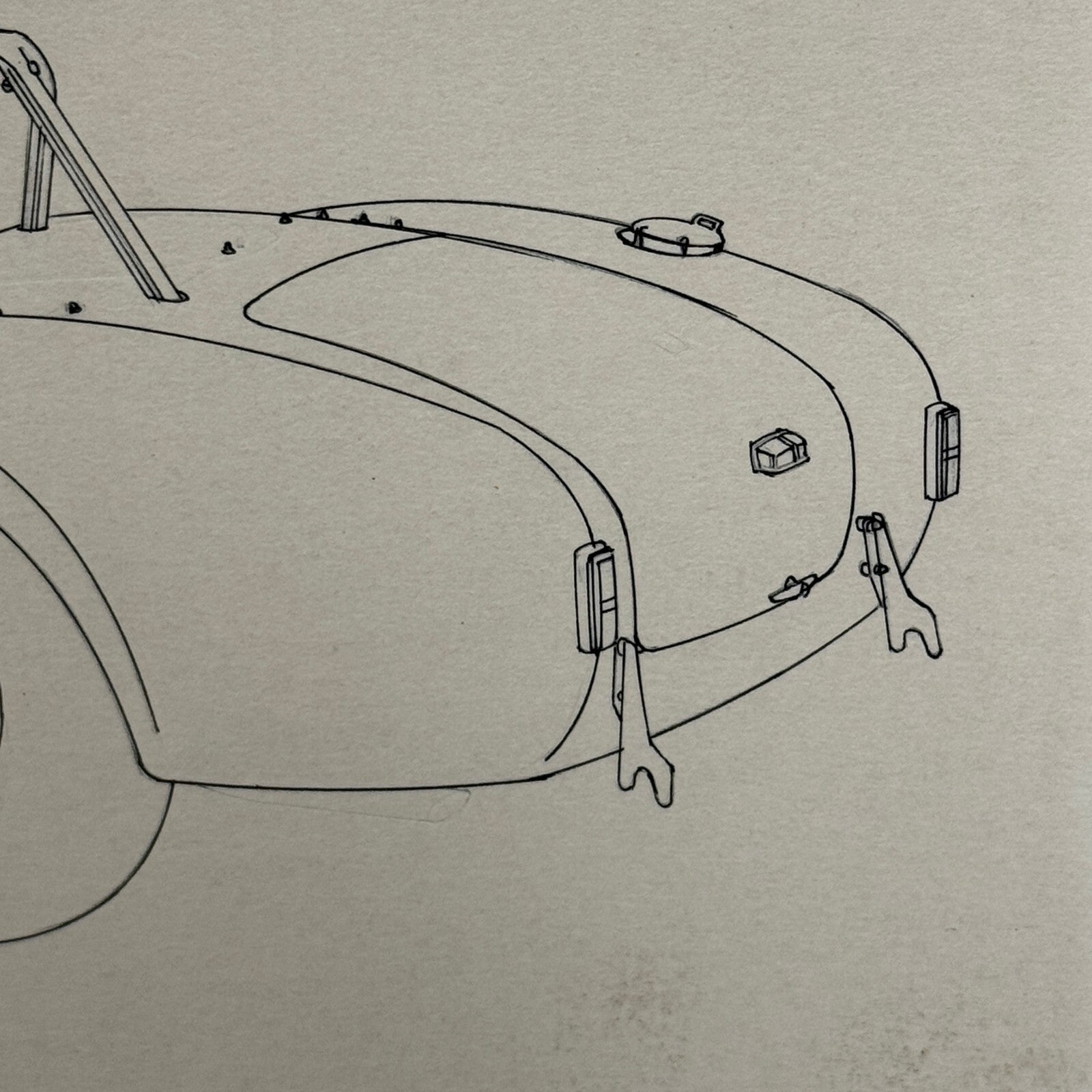 AC Cobra Illustration Art Drawing Hand Drawn Robert Preis Vintage