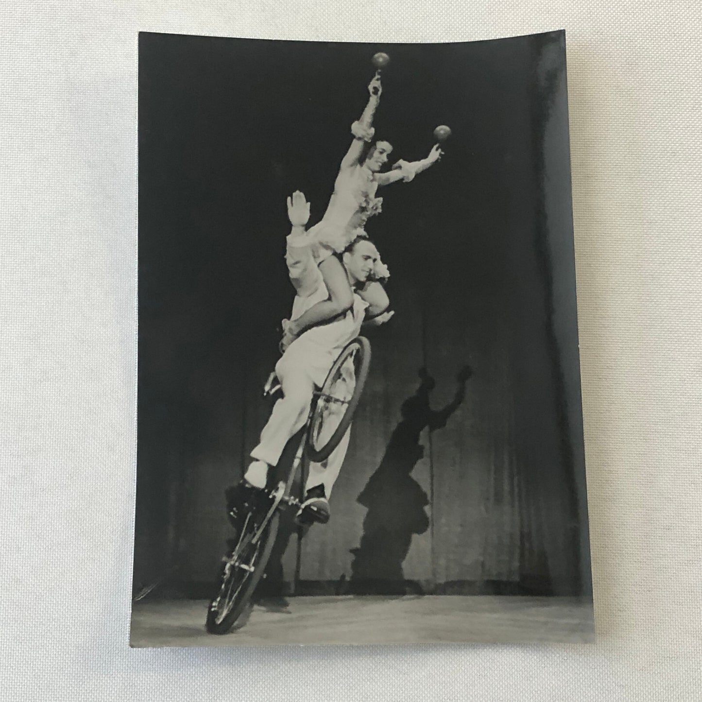 Circus Performer Bicycle Balancing Act 2 Heinkes Vintage Photo Photograph