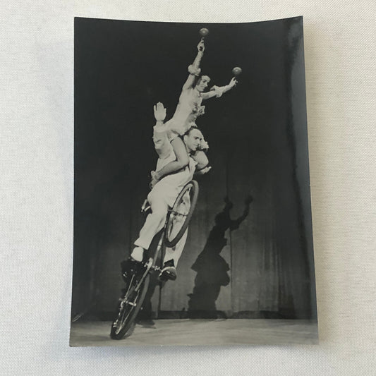 Circus Performer Bicycle Balancing Act 2 Heinkes Vintage Photo Photograph