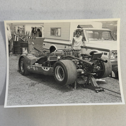Vintage Racing Photo Photograph McLaren Can Am Car Camper Truck